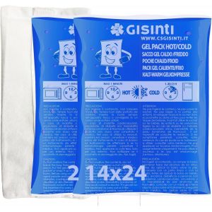 KALANKA-Kit Gel Glace Réutilisable Chaud Froid Fabriqué en Italie - Enveloppe Congélateur et Micro-ondes + Sac en Tissu (2 Pièces Maxi) - Neuf