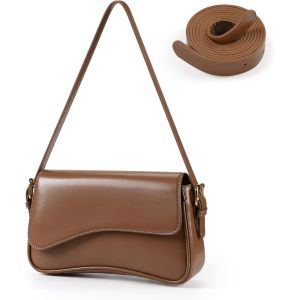 RFCBC-Sac à bandoulière pour femme, sac à main en cuir synthétique avec 2 sangles réglables et fermeture éclair, sac à main tendance Y2K - Neuf