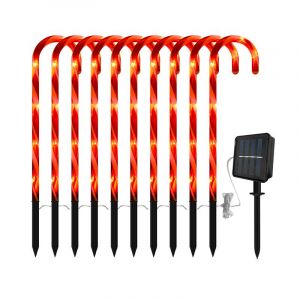 10 morceaux de friandises de No&euml;l lumi&egrave;res, solaire b&eacute;quilles, sol - Neuf