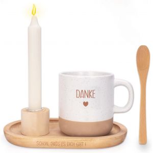 Ensemble De Cadeaux De Remerciement - Cadeau D'anniversaire Pour Femmes Et Hommes - Comprend Un Plateau En Bois - Tasse &Agrave; Bougie - Cuill&egrave;re - Bougeoir - Cadeaux Personnalis&eacute;s Pour Maman, Sage-Femme - Neuf