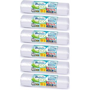 Lot de 60 sacs poubelle 110 L 70 x 110 cm avec lacets de fermeture, transparents, collecte diff&iquest;&iquest;renci&iquest;&iquest;e s&iquest;&iquest;che, sacs poubelle r&iquest;&iquest;sistants et recycl&iquest;&iquest;s, 6 rouleaux de 10 pi&iquest;&iquest;ces - Neuf