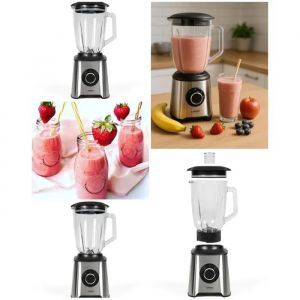 Blender 1,5 L Bol en Verre &iquest; 600 W &iquest; 2 Vitesses + Pulse &iquest; Lames Inox &iquest; 20 000 tr/min &iquest; Mixeur Smoothie avec S&eacute;curit&eacute; - Neuf