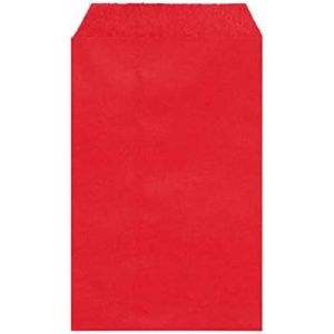 Rouge Fraise Plat Grand Papier Sulfurisé Sacs 5"" X 7"" (13 X 17,8cm) Paquet De 100-Produits Dérivés Cadeaux De Fête Biscuits Bonbons Collations - Neuf