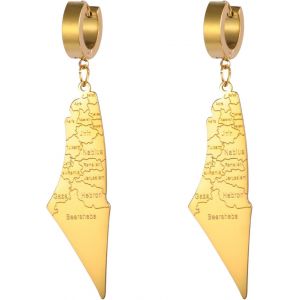 Kal-Boucles D'oreilles Palestine La Palestine Carte Pays Drapeau Impression Boucles D'oreilles Les Ramener &Agrave; La Maison Maintenant Patriotique Bijoux Judaica Cadeau Pour Les Femmes - Neuf