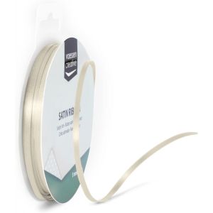 Kal-Ruban Satin, 3mm X 10m, &Eacute;clat &Eacute;l&eacute;gant Pour Cr&eacute;er Des Cartes, Scrapbooks, Emballage Cadeaux Et Autres Projets Cr&eacute;atifs, Beige, 3 Mm, Set De 10 Pi&egrave;ces - Neuf