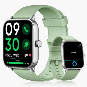 Montre Connect&eacute;e Homme Femme pour Samsung,iPhone,Android,1,8"" Montre Connect&eacute;e Femme avec Appel Bluetooth,Voix de l'IA,Alexa int&eacute;gr&eacute;e,Smartwatch Moniteur de SpO2,Sommeil,Podometre,Calories,IP68-Vert - Neuf
