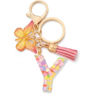 KAL-Porte-Clés Avec Initiales Pour Filles Et Femmes, Rose, Mignon Papillon En Forme De C?ur, Pour Sac À Dos, Cartable - Neuf
