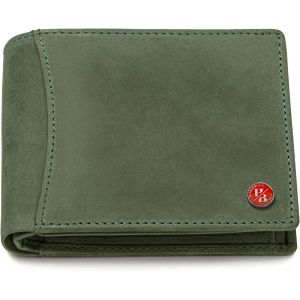 CMJAAGUR-Portefeuille En Cuir Marron Avec Blocage Rfid Pour Homme, Vert, Portefeuille À Deux Volets[M1480] - Neuf