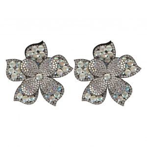 2pcs Strass Chaussures Boucle Mode &Eacute;tincelant Fleur Forme D&eacute;coratif Amovible Cristal Chaussure D&eacute;coration Pour Chaussures Accessoires - Neuf