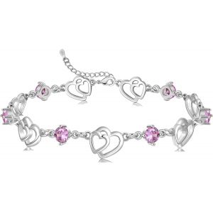 Eryi-Cadeau Femme La Saint-Valentin Bracelet Femme Argent Sterling 925 Bracelet Coeur Or Réglable Bracelet Breloques Bijoux Femme Cadeau Femme La Fête Des Mères Cadeau De Fin D'études - Neuf