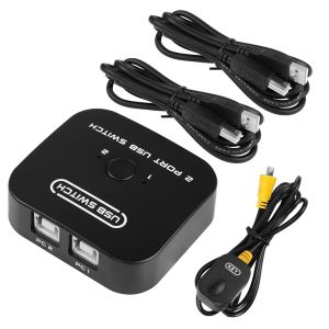 TTA-Commutateur de partage USB 2.0 Boîtier adaptateur de commutation périphérique USB 2.0, 2 périphériques partagés 1 imprimante scanner Hub de périphériques USB - Neuf