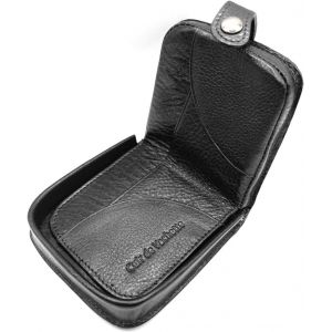 Portefeuille Porte Monnaie Homme - Cuvette Monnaie &Agrave; Bouton - Pochette Anti Rfid - Compact Et L&eacute;ger - Cuir Vachette (Cuir Vache, Noir) - Neuf