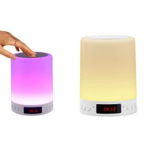 R&eacute;veil Tactile Led Rechargeable Avec Bluetooth, Haut-Parleur, Radio Et Lumi&egrave;re Rgb Pour Chambre &Agrave; Coucher - Neuf