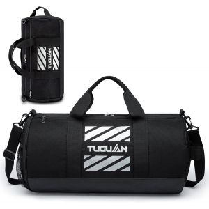 Acdsgd-Sac De Sport Homme 40l Petit Sac De Voyage Avec Compartiment De Chaussures Et Poche Humide, Sacs Weekend Sac De Gym Basket-Ball Football Bag Pour Hommes Et Femmes, Noir - Neuf