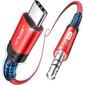 KALANKA-C&acirc;ble USB C vers 3,5mm Jack, Type C vers 3.5mm M&acirc;le Adaptateur Jack St&eacute;r&eacute;o Voiture auxiliaire Compatible avec iPhone 17 Air/16/15 Pro Max, Galaxy S25 S24 S23 S22 Ultra, iPad Pro, Huawei P40 - Neuf