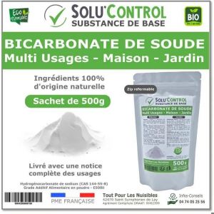 Bicarbonate de Soude - Naturel - 500 g - Multi Usages - Entretien Maison et Jardin - Écologique - Neuf