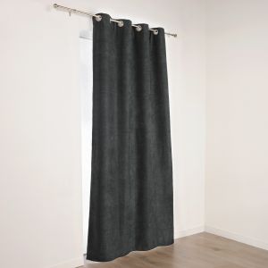 Rideau &Agrave; Oeillets Isolant Et D&eacute;perlant Effet Velours - Neuf