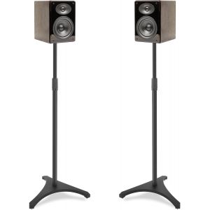 Ulteronixshop-Lot de 2 Supports d'Enceinte R&eacute;glable en Hauteur, Pieds d'Enceintes Universel, Supports d'Enceintes au Sol avec Base Triangulaire et Gestion des C&acirc;bles pour Enceintes de Biblioth&egrave;que/Sa - Neuf