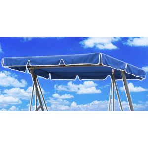 Ulteronixshop-Toile De Rechange Pour Balancelle 210x145, Toit De Balancelle Universal Size, Toit Balancelle Avec 2 Tunnel Loops 100% Polyester (Blau) - Neuf