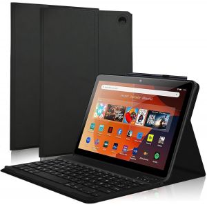 Étui Clavier Pour Fire Hd 10 Tablet 2023 - Clavier Azerty Français Bluetooth Magnétique Coque Pour All-Hd10/Hd10 Plus 10.1"", Noir - Neuf