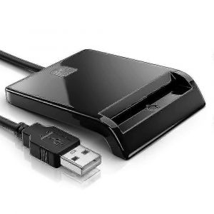 Lecteur de carte d'identite USB, lecteur de carte a puce, noir - Neuf