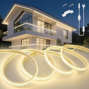 Ruban Led Exterieur Etanche 5m,Blanc Naturel Néon Bandeau Led 220v Etanche Ip65 Bande Lumineuse Ultra Haute Luminosité 145leds/M Pour Chambre Cuisine Intérieur Extérieur,Inclus Adaptateur - Neuf