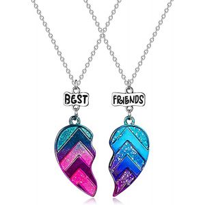 Kal-2 Pièces Collier D'amitié Licorne, Meilleur Ami Licorne Coeur Collier, Collier Amitié Fille, Collier Licorne Pendentif Coeur Licorne, Licorne Coeur Pendentif Collier, Colier D Amitier Pour 2 - Neuf
