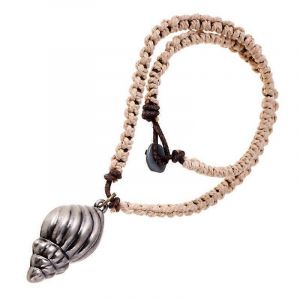 Qingwen Style Europ&eacute;en Et Am&eacute;ricain Populaire Vintage Weave Collier Conque Pendentif Collier Homme Commerce Ext&eacute;rieur Ornement Collier En Cuir V&eacute;ritable - Neuf