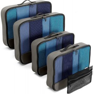 Bhhbb-Organisateur De Voyage (Gris Moyen/Large) Pour Rangement Valise. Bagage Cube. Pochette Rangement. Un Sac Pour Valise. Packing Cubes - Neuf