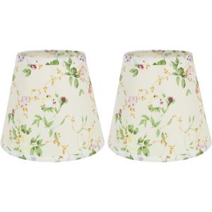 Lot De 2 Abat-Jours E14/E27 Pour Lampe De Table Applique Murale,Lustre,Abat-Jour En Cristal,10 Cm (Haut) X 14 Cm (Hauteur) X 16 Cm (Bas),Linen - Neuf