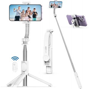 LORANKA-101 CM Portable Perche Selfie Tr&eacute;pied, Perch&eacute; &agrave; Selfie avec Amovible Support de T&eacute;l&eacute;phone & T&eacute;l&eacute;commande Rotation a 360&deg; Trepied Smartphone Extensible pour Iphone 16/15/14/13, Samsung et Andr - Neuf