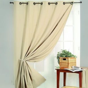 Homemaison - Rideau 100% Occultant Ignifug&eacute; M1 Non Feu Ecru 140x260 Cm - Neuf