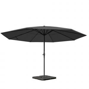 Parasol &Oslash; 5 M Professionnel De Restauration Aluminium Et Polyester 28 Kg Anthracite Avec Pied 04_0008025 - Neuf