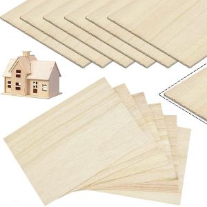 Mevronisshop-Lot De 12 Feuilles De Bois De Balsa,200x100x1mm Mince,Lumi&egrave;re Carr&eacute;e De Contreplaqu&eacute; Non Fini Mod&egrave;le Artisanal Plaque En Bois Pour Avion,Bateau - Neuf