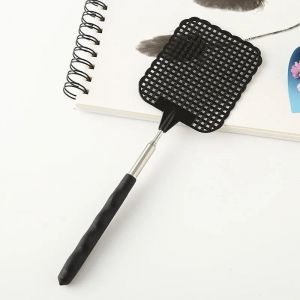 1 mini tapette à mouche rétractable en plastique Poignée antidérapante en acier inoxydable Tapette à moustiques d'été Tueur de mouches pour le jardin domestique - Type black #A - Neuf