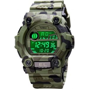 Eryi-Homme Et Femme Étanche Montre Led Électronique Digital Alarme Chronomètre Multifonctionnel Outdoor Plastique Sport Montres Et Caoutchouc Ruban - Neuf