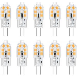 Kal-Ampoule Led G4 2w 12v Blanc Chaud 200lm, Équivalent Bi Pin G4 10w-20w Halogène, Led 12v Pour Hotte Cuisine/Armoire/Camping, Non-Dimmable, Lot De 10 - Neuf