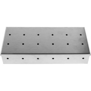 KAL-Boîte À Fumer En Acier Inoxydable Pour Barbecue, Grils À Charbon De Bois Pour Cuisine En Plein Air, Boîte À Fumée En Copeaux De Bois, Accessoire De Barbecue Universel, Ajoute Une Saveur Fumée - Neuf