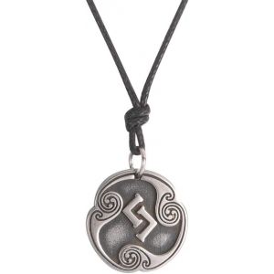 Kal-Collier Asatru Avec 24 Runes - Talisman Viking - Pendentif Païen Wiccan - Runes Nordiques Vintage - Amulette Nordique Réglable - Pour Homme Et Femme - Neuf