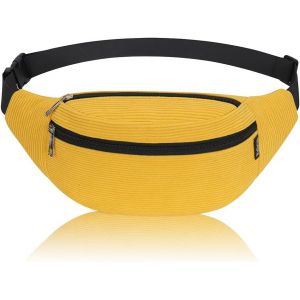 KALANKA-Sac Banane, Sac à la Taille Ceinture de Course Homme Femme Sacoche Banane Réglable pour Cyclisme Gym Balade Escalade Voyage Randonnée Vacances (Jaune) - Neuf