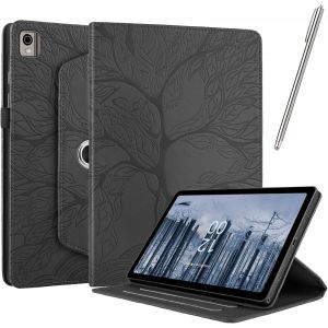 TIANYI-Coque pour Nokia T21 10.4 Pouce 2022, &Eacute;tui Cuir PU Housse de Protection Flip avec [Stylet] Fonction Support Antichoc &Eacute;tui Rotatif &agrave; 360&deg; - Noir - Neuf