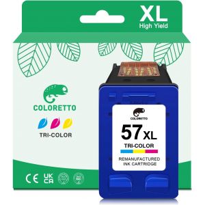 57XL Cartouches d'encre Remanufactur&eacute;es pour HP Cartouche 56 57 Couleur PSC 1210 1215 1315 1318 1340 1350 1355 2110 Photosmart 7760 7150 7260 Officejet 4105 4255 5505 5510 6105 6110 - Neuf