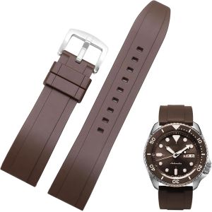 Eryi-Bracelets De Montre En Caoutchouc Fluoré Doux Durable 19mm 20mm 21mm 22mm Fkm À Libération Rapide Plongée Style Bracelet De Remplacement Pour Femme Homme - Neuf