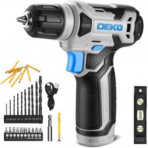 Perceuse Visseuse Sans Fil 42 Accessoires- Perceuse-visseuse 8V Bleu,avec 10MM Porte-Forets,LED Lumière,Câble de Charge Type C,pour le vissage,le perçage des surfaces en bois,bricolage - Neuf