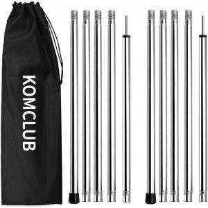 Eryi-Lot De 2 Barres De Rechange - Avec Sac De Rangement Pour Tente - Auvent - Voile D'ombrage - Neuf