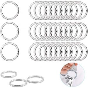 Kal-Anneau Porte Clé,100 Pièces 25mm Porte Clé,Anneau Porte Clé D'acier Inoxydable,Porte-Clés Anneaux Split Porte-Clés,Anneau Clé Pour Clé De Maison Clé De Voiture Et Diy Artisanat D'art - Neuf