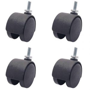 Potence Filetée De 6 Mm,Roulette Double Rotative De 40 Mm,Noir-B3 - Neuf