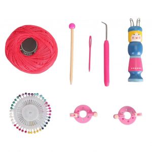 Bobine De Tricot En Bois,Kit D'outils De Tricot Portable En Forme De Poup&eacute;e &Eacute;ducative Pour Le Bricolage De Pulls Et De Tapis - Neuf