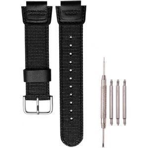Kal-Bracelet En Nylon De 18 Mm Compatible Avec Casio Ae1200whb Sgw-300h 400 500 Aq-S810w - Bracelet De Montre Tissé Vert Armée Pour Homme - Neuf