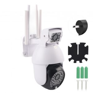 Camera PTZ Wifi 1080P, 60 lumieres, double objectif, etanche IP66, detection de mouvement, vision nocturne, securite domestique, 100-240 V, prise AU - Neuf